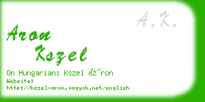 aron kszel business card